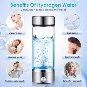 Portable Hydrogen Rich Alkaline Water Ionizer Generator Water Bottle 420ml USB - Picture 1 of 14