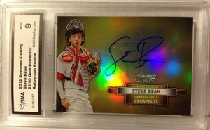 2012 Bowman Sterling STEVE BEAN 21/50 Gold - Auto RC - CARDINALS Grade MT 9 - Picture 1 of 5