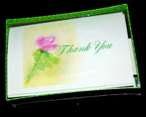 MONTAG'S THANK YOU NOTES 10er Set PINK ROSE Neu in Box MCM VINTAGE - Bild 1 von 3