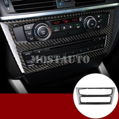 Para BMW X3 F25 Consola de fibra de carbono Aire acondicionado y cubierta de panel de CD 2011-2013 Foto 1 de 4
