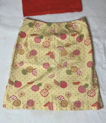 Christopher Banks Short Skirt Vintage Yellow Lemon Cotton Above Knee Women’s 4 - Image 1 of 4