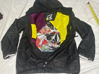 Volcom Nimbus Ponti 15,000mm/ 10,000GM Jacket  black with color lines  - Image 1 of 4