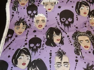 Alexander Henry Vamps Vampire Purple Cotton Fabric Skulls Halloween sold bty - Picture 1 of 3