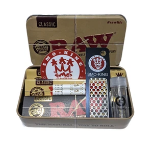 SMO x RAW Black Loud Pack - Classic Herbies Stash Tin, Papers, Grinder - Picture 1 of 3