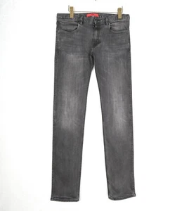 Pantalones de mezclilla Hugo Boss 708 para hombre 32 negros ajustados elásticos con cremallera etiqueta roja W32 L34 - Imagen 1 de 11