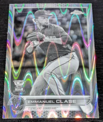 Emmanuel Clase Guardians 2022 Topps Chrome Black & White Ray Wave Refractor - Image 1 of 3