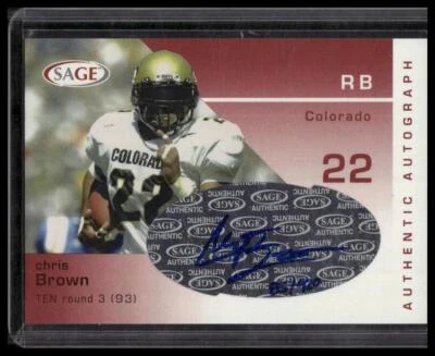2003 SAGE #A8 Chris Brown Autographs Red #/920 Auto AU,SN - Image 1 of 2
