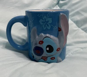 New! Disney Lilo & Stitch Kisses Blue Ceramic 20oz Mug - Picture 1 of 5
