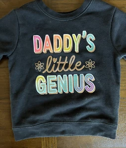 Garanimals Girls Black “Daddy’s Little Genius” Rainbow, Purple, Sweatshirt 3T - Picture 1 of 5
