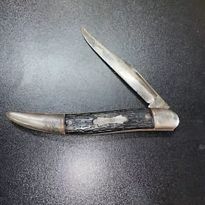 Vtg Colonial Prov USA Fish-Knife Pocket Knife Single Blade 5" Closed Black USA - Picture 1 of 12