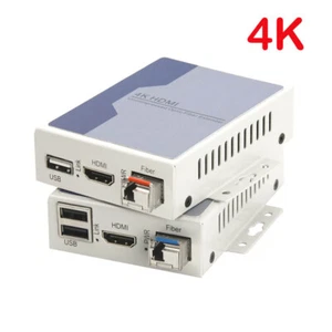 4K HDMI over Fiber Optic Extenders USB2.0 KVM Switch with 10G SFP Uncompressed  - Picture 1 of 7