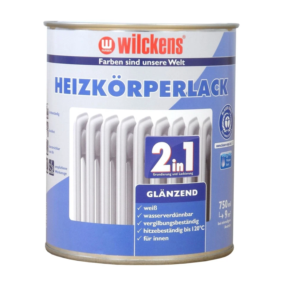 Wilckens 2in1 Heizkörperlack, glänzend - Weiß, 750ml