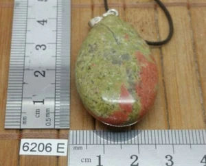 Pendentif grosse UNAKITE XL 40 mm + CORDON REGLABLE reiki collier - Picture 1 of 3