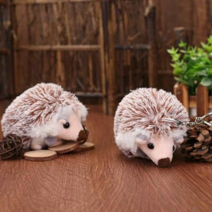 2x Plush Pompon Hedgehog Animal Keychain Bag 10cm Mobile Phone Pendant Keyr*oa - Picture 1 of 5