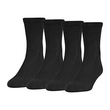 MediPeds Diabetic Black Crew Socks Coolmax and Non-Binding Top, Large, 4 pair