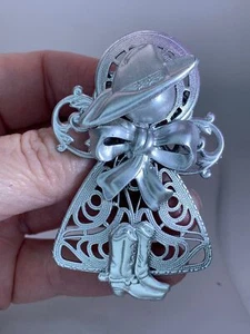 Cowgirl Angel Vintage Silver Brooch Pin M-3061 - Picture 1 of 3