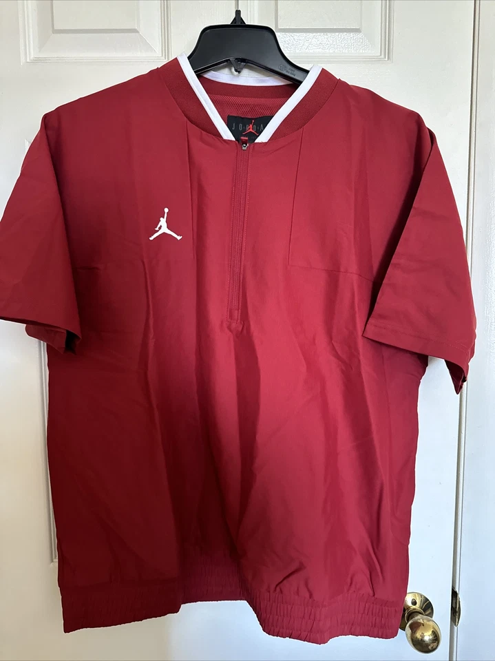 Jordan Мужская большой короткий рукав тренер футбольная куртка малиновый/белый CV5858-613 - Изображение 1 из 4