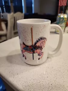 Carousel Horse Coffee Mug Pink Orca Coatings Pink Specks - Picture 1 of 6