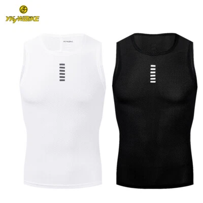 Mens Cycling Vest MTB Bike Under Shirt Base Layer Sleeveless Underwear Mesh Top - Image 1 of 4