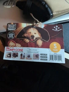 The Comfy Dog Cone Recovery Collar by All Four Paws Soft Tan Small BRAND NEW - Picture 1 of 4