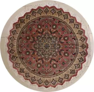 Rugstc 5x5 Pak Persian Purple Area Rug, Hand-Knotted,Floral with Silk/Wool Pile - Picture 1 of 5
