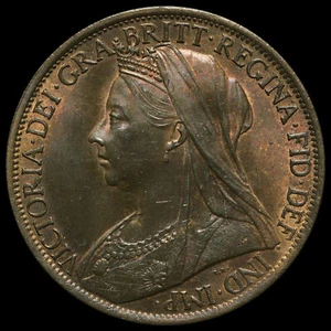 1901 Queen Victoria Veiled Head Penny, G/EF - Picture 1 of 2