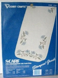 Vogart Stamped Flowers Dresser Scarf Embroidery Kit #8712A USA NEW Vintage - Picture 1 of 4