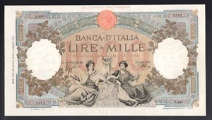 Italy Kingdom 23-8-1943 1000 Lire Queens Of The Sea (B.I.) BB "Rare 3" (Cod.B49) - Picture 1 of 2