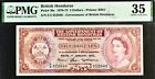 Billet de 5 dollars Honduras britannique choix # 30c 1970-73 PMG 35 très fin