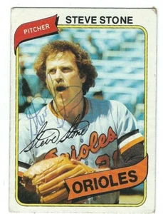 Carta autografata 1980 Topps #688 STEVE STONE Baltimore Orioles con certificato di autenticità - Foto 1 di 1