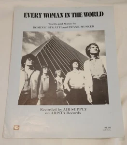 EVERY WOMAN IN THE WORLD Sheet Music Vintage 1980 Air Supply Song Guitar Rock - Picture 1 of 6