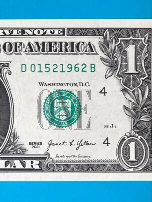 15 February 1962 : D 01521962 B BIRTHDAY Note $1 One Dollar Bill (_15/2/1962) - Image 1 of 3