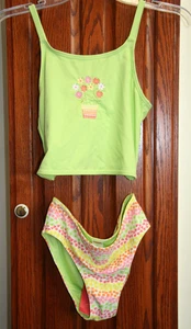 Gymboree Vintage FRESHLY PICKED NWT 12 Green/flower print tankini swimsuit set - Picture 1 of 3