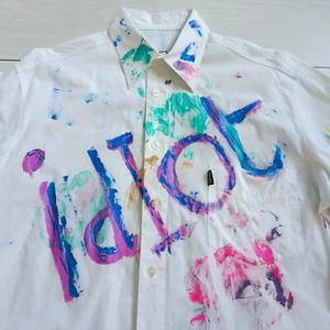 MOSCHINO SHIRT Size MED - Customised by PAUL McNEIL - PAINT & PRINT - STUNNING ! - Picture 1 of 21
