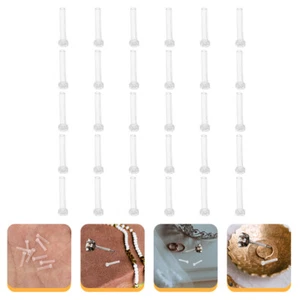 Earring Covers 50pcs for Sensitive Ears Smooth Plastic Anti-allergic Protection - Picture 1 of 12
