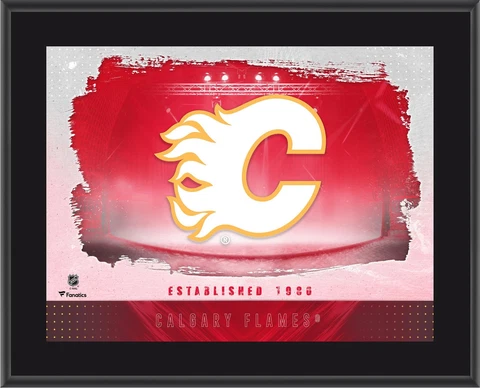 Calgary Flames 10.5" x 13" Sublimated Horizontal Team Logo Plaque Cover