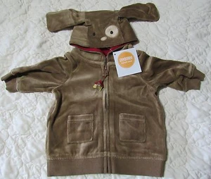 Nueva con etiquetas Chaqueta con Capucha Gymboree Marrón Terciopelo PERRO PERRO PERRO 0-3 meses - Imagen 1 de 4