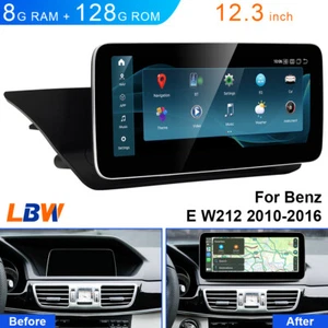 Coche Android GPS de 12,3"" para Mercedes Benz E W212 2010-16 navegación auto carplay 8+128G - Imagen 1 de 12