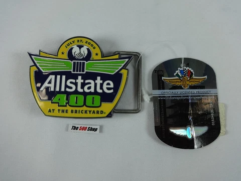 2008 Allstate 400 At the Brickyard Belt Buckle Limited Edition 327 of 500 Pewter Cover