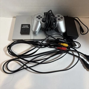 Sony PlayStation 2 Slim PS2 Silver SCPH-79001 Console System and Controller - Bild 1 von 9