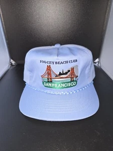 vintage 80s Fog City Beach Club SAN FRANCISCO BRAIDED SNAPBACK HAT - Picture 1 of 6