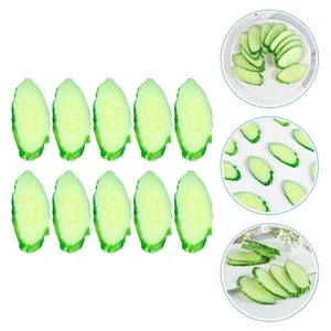 10 Pcs Cucumber Slices Toys Child Fake Vegetable Models Artificial - Imagen 1 de 12