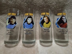 Star Trek Glass Tumbler Set Of 4 Characters - Picture 1 of 6