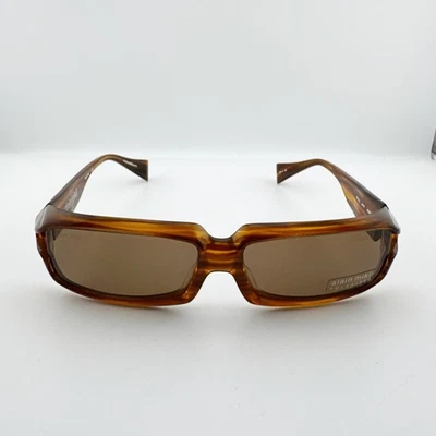 Alain Mikli Polarized Rectangle Sunglasses Women Brown Tortoise 58 14 128 - Image 1 of 4
