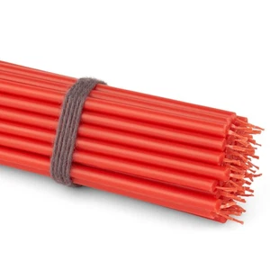 200g (ca. 50 Stk.) Rote Altarkerzen Kerzen dünne Osterkerzen 16 cm lang - Bild 1 von 1