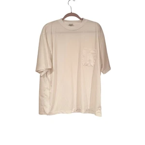Haband Herren XL Creme Tasche T-Shirt Gerippt Casual Basic Top Vintage 90er Jahre - Bild 1 von 3