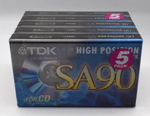 5 Stück TDK SA-90 High Position Audiokassette 90 Minuten (T02491) OVP SEALED - Bild 1 von 6