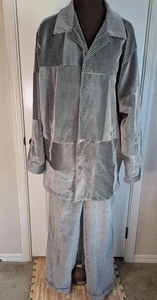 Vintage Silben Systeme Cord Patchwork Set Jacke L & Hose 36 schiefergrau - Bild 1 von 22