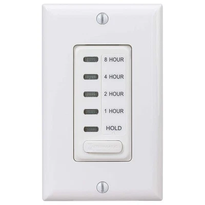 Intermatic Countdown Timer 1/2/4/8 Hour SPST 1800W In-Wall, White - Image 1 of 4