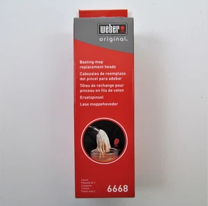 Weber Original Basting Mop Cabezales de Repuesto Paquete de 2 6668 Para Barbacoa Nuevo - Imagen 1 de 6
